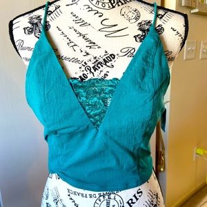NWT Free People Dressy bralette/camisole lacy with a tie neck and size large